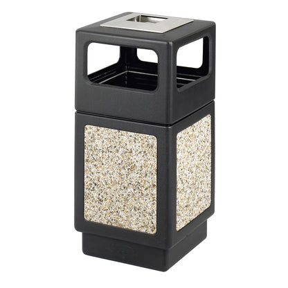 Safco 30-Gallon Weather-Resistant Trash Can with Ashtray