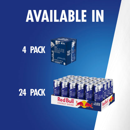 Red Bull Blue Edition Blueberry Energy Drink, 8.4 Fl Oz, 24 Cans (6 Packs of 4)