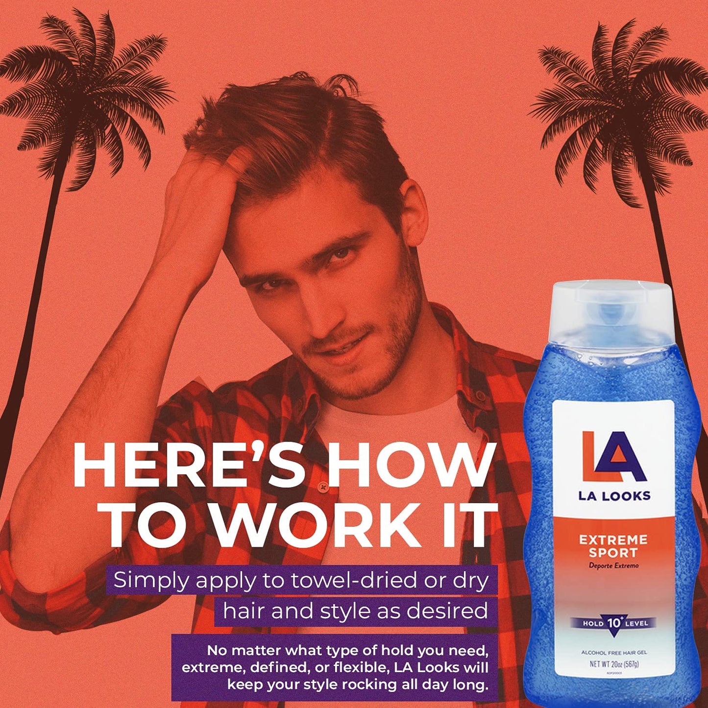 L.A. Looks Extreme Sport Hair Gel 20 Oz