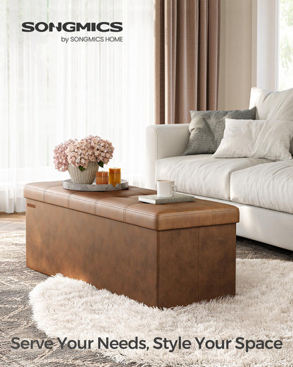SONGMICS 43" Folding Storage Ottoman Bench