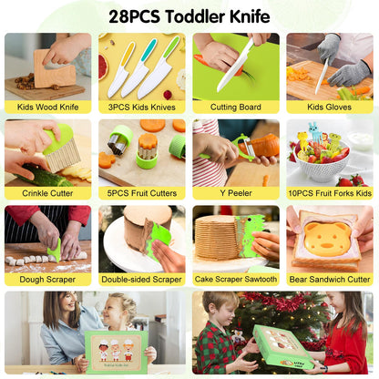 Toddler Knife Set for Real Cooking - 28PCS