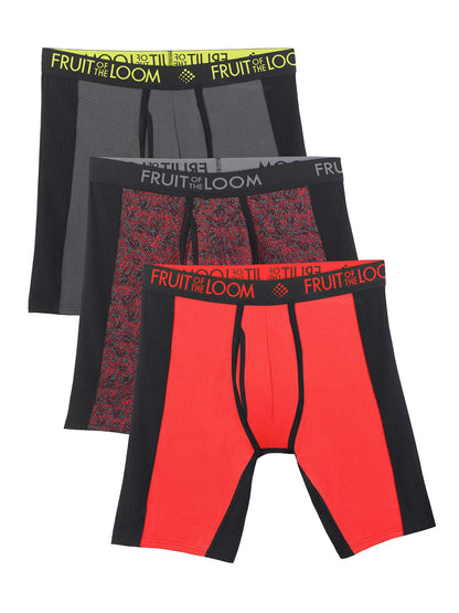 Fruit of the Loom Men's Breathable Boxer Briefs 3-Pack