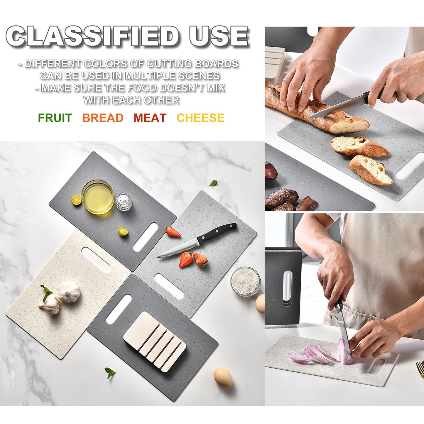 Aroplor 4-Piece Wheat Straw Cutting Board Set