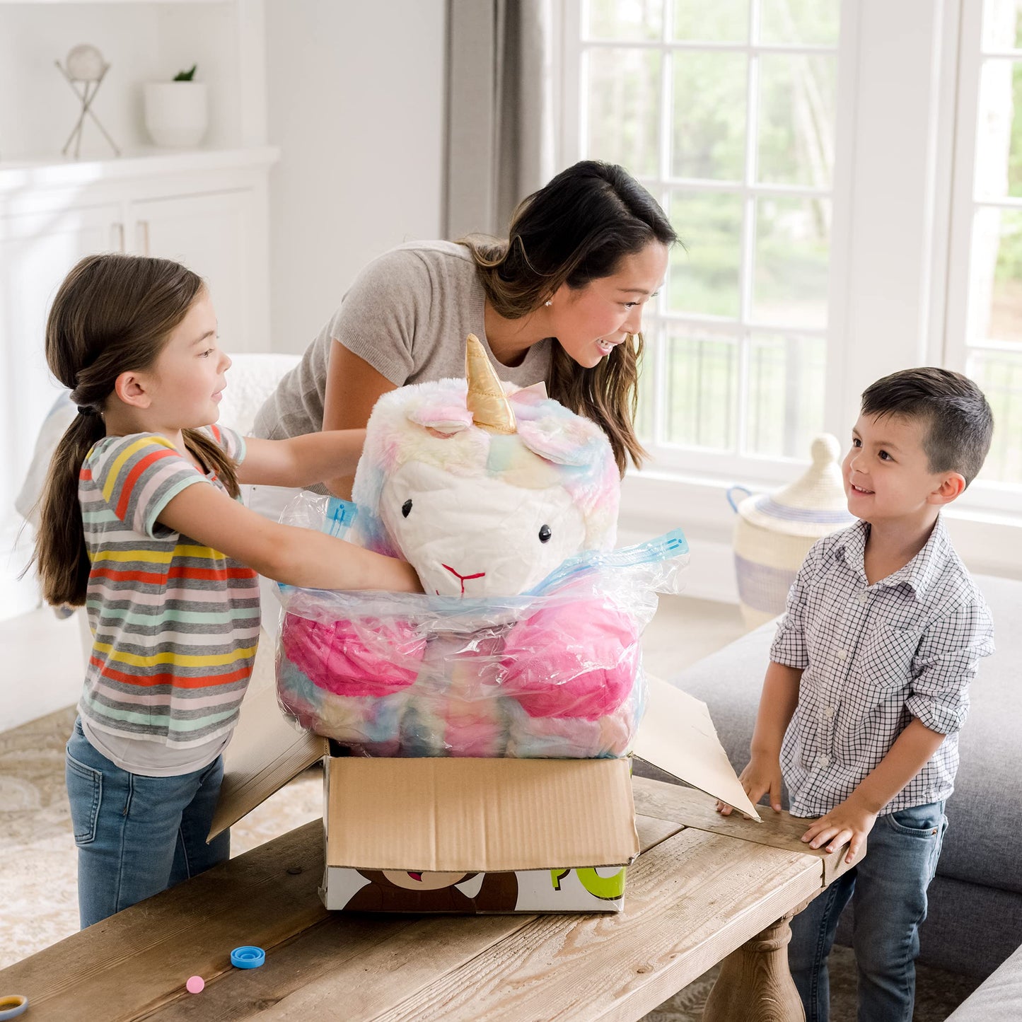 Giant Plush Stuffed Llamacorn with Interactive Surprise