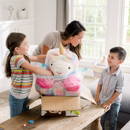 Giant Plush Stuffed Llamacorn with Interactive Surprise