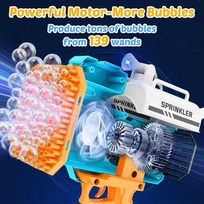 Eaglestone Bubble Machine Gun for Kids, 139 Hole Automatic Bubbles Wand, Blower, Maker for Toddlers- Outdoor Bubble Toys for Boys & Girls - Easter,Wedding, Party Gifts for Ages 3 4 5 6 7 8