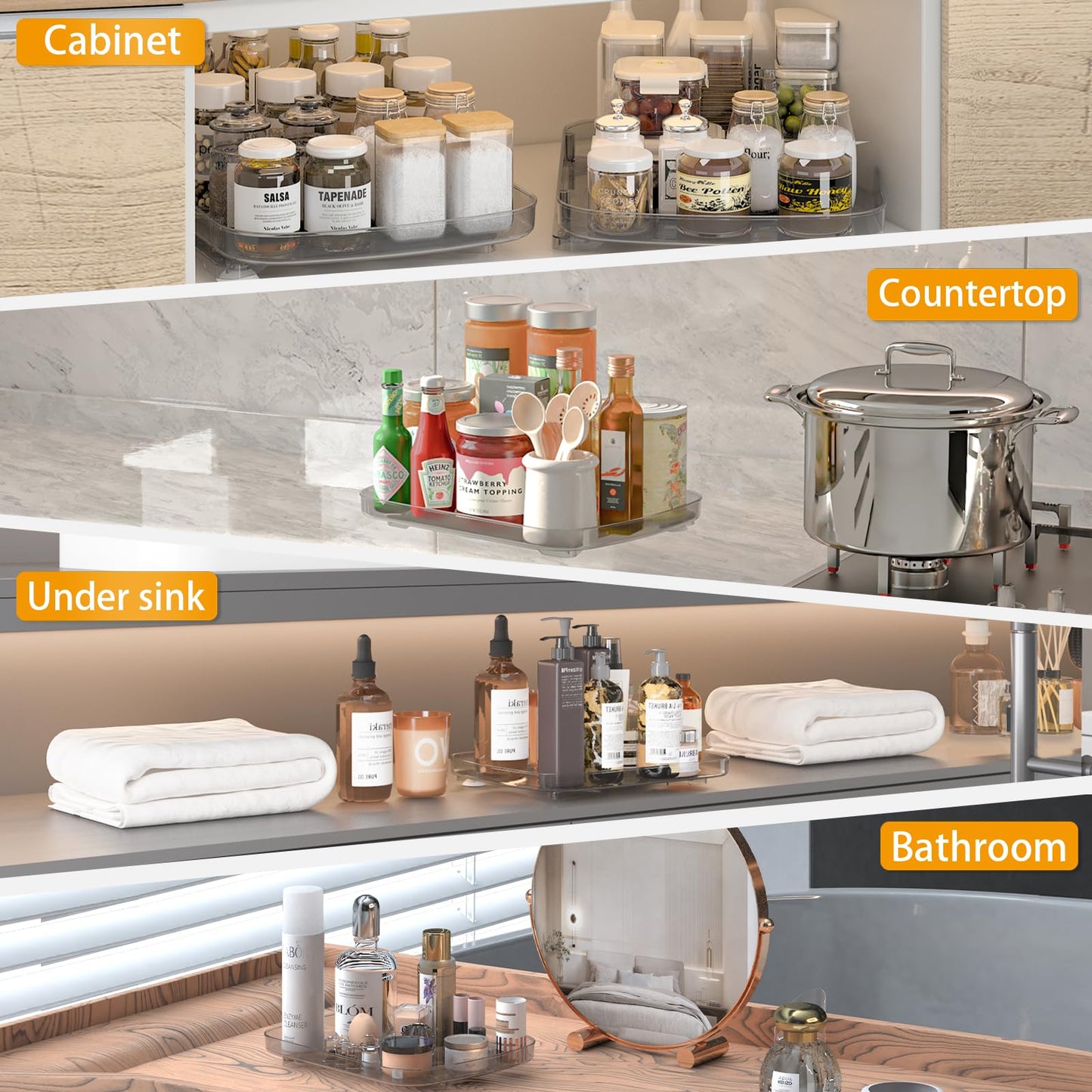 Lazy Susan Turntable Organizer for Refrigerator