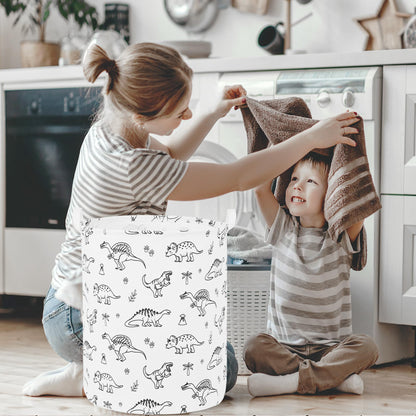 Foldable Baby Laundry Basket Hamper for Nursery Girl Boy kids Clothes laundry hamper basket Portable Tall Collapsible Cute Laundry Basket Organizer, Nursery Storage Basket with Handles (Dinosaurs)