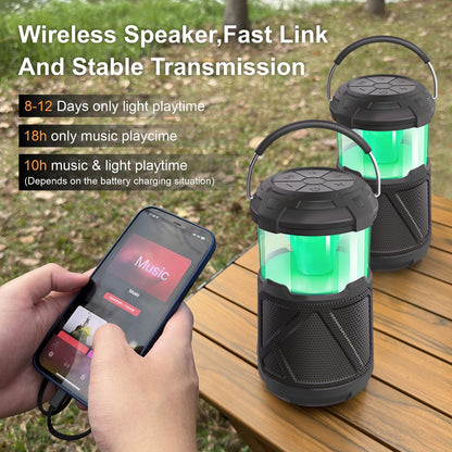 Portable Bluetooth Speaker with LED Lights, Waterproof