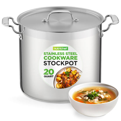 NutriChef 20 Quart Heavy-Duty Stockpot For Cooking