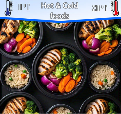 Mr Miracle 32 OZ Round Meal Prep Containers 50 Pack