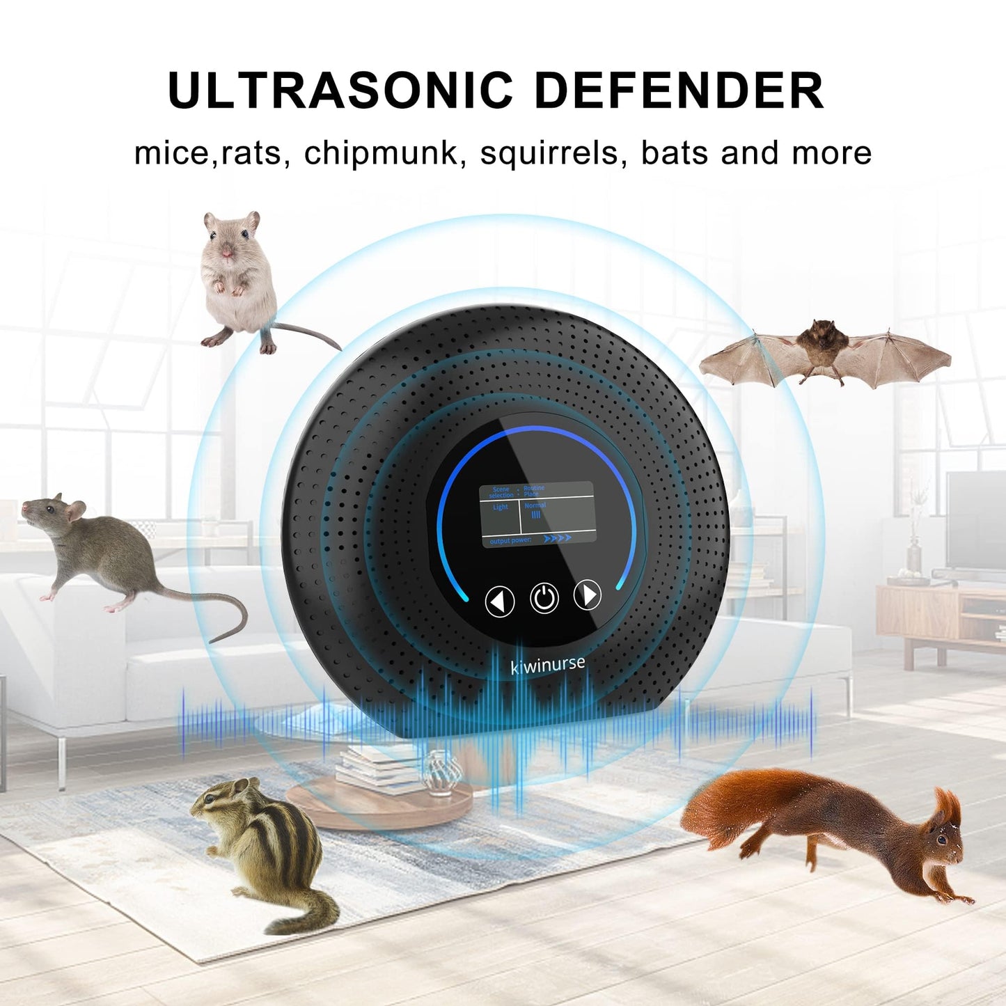 Kiwinurse Ultrasonic Pest Repeller Electronic Insect Repellent Indoor Plug in Pest Control Repel Roach, Rodent, Mouse, Bugs, Mosquito, Mice, Spider Black 1 Pack