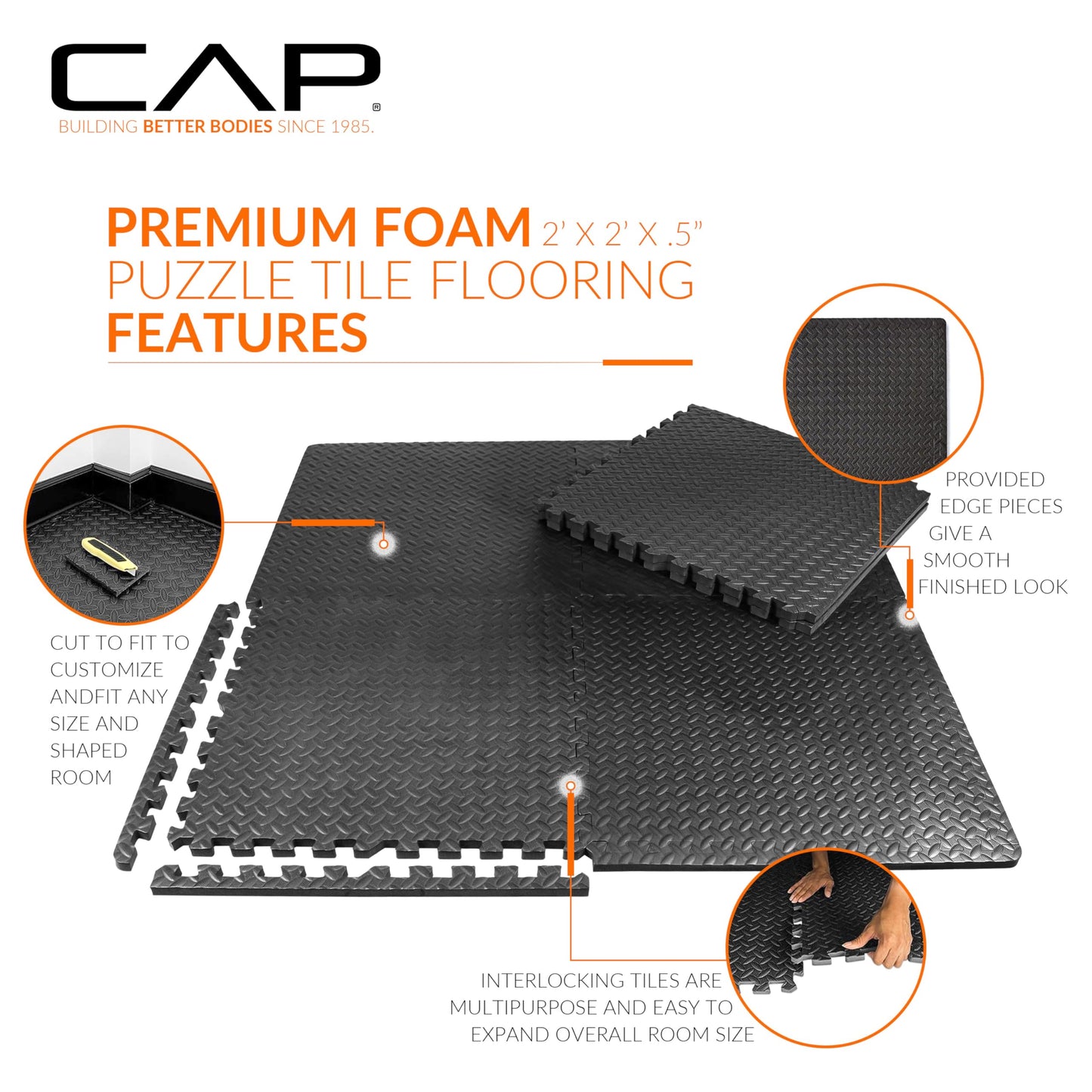 Cap Barbell 6-Piece Puzzle Exercise Mat Set