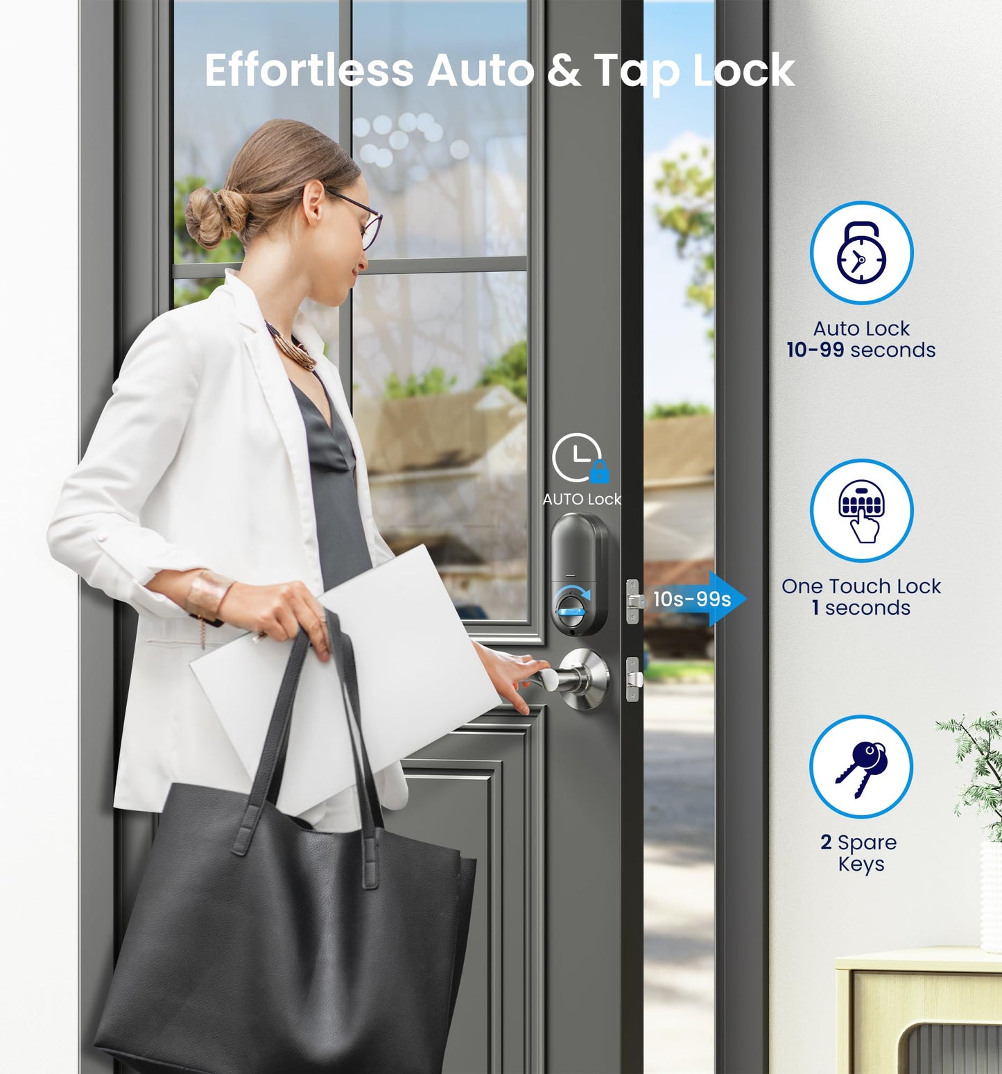 Keyless Entry Door Lock with Lever Handles