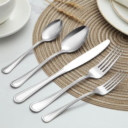 BEWOS 40-Piece Silverware Set, Stainless Steel Silverware Sets for 8, Forks Spoons and Knives Set, Cutlery Set, Mirror Polished Flatware Set, Dishwasher Safe Kitchen Utensils Set for Home, Restaurant