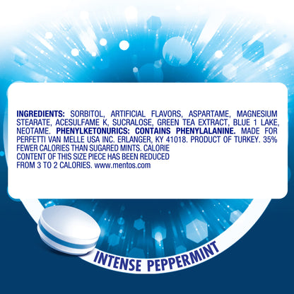 Mentos Sugarfree Hard Mints, Intense Peppermint