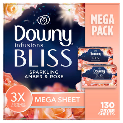 130 Count Downy Infusions Dryer Sheets, Bliss