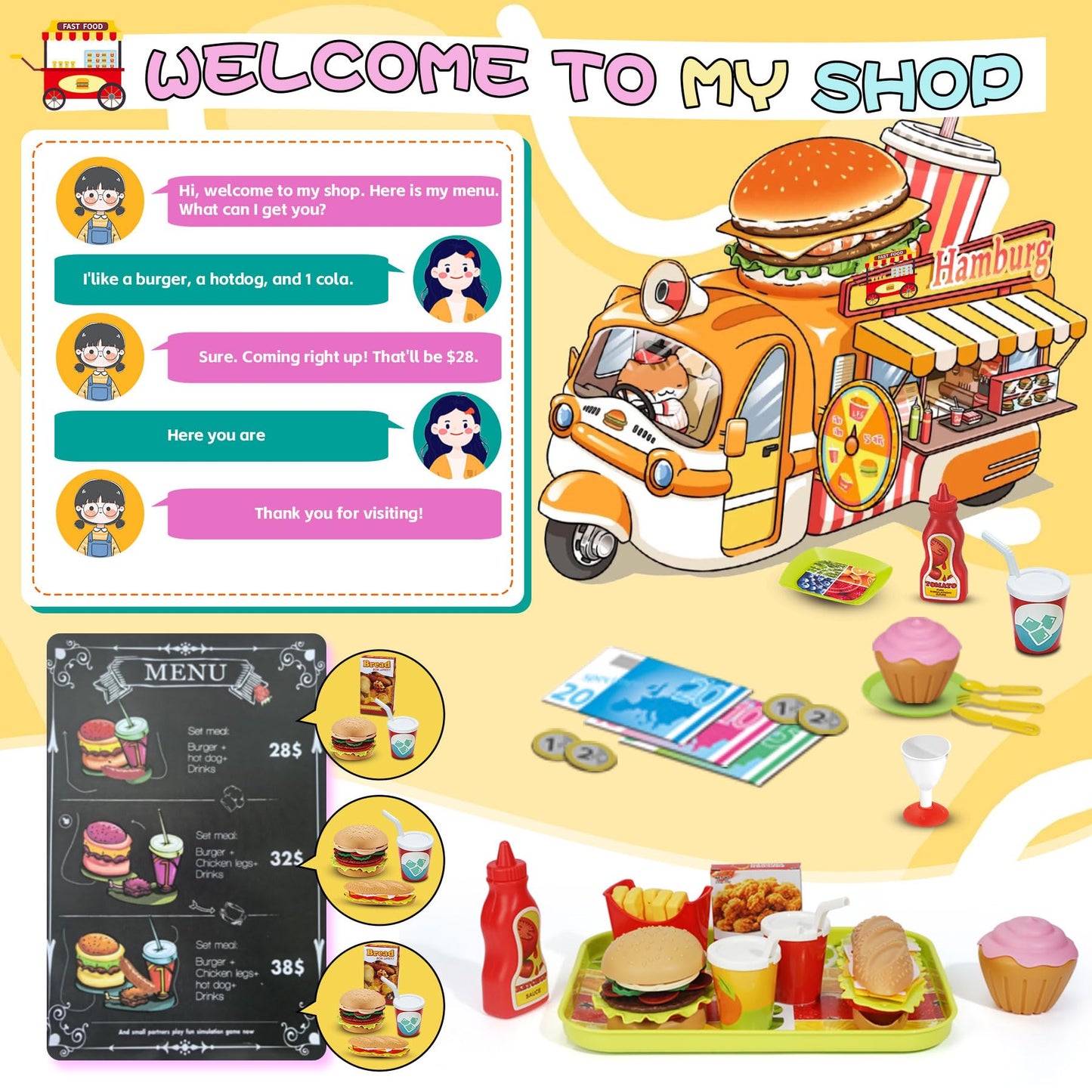 150PCS Princess Tea Party Set for Kids