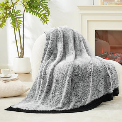 Cozy Knit Throw Blanket for Couch 50" x 60"