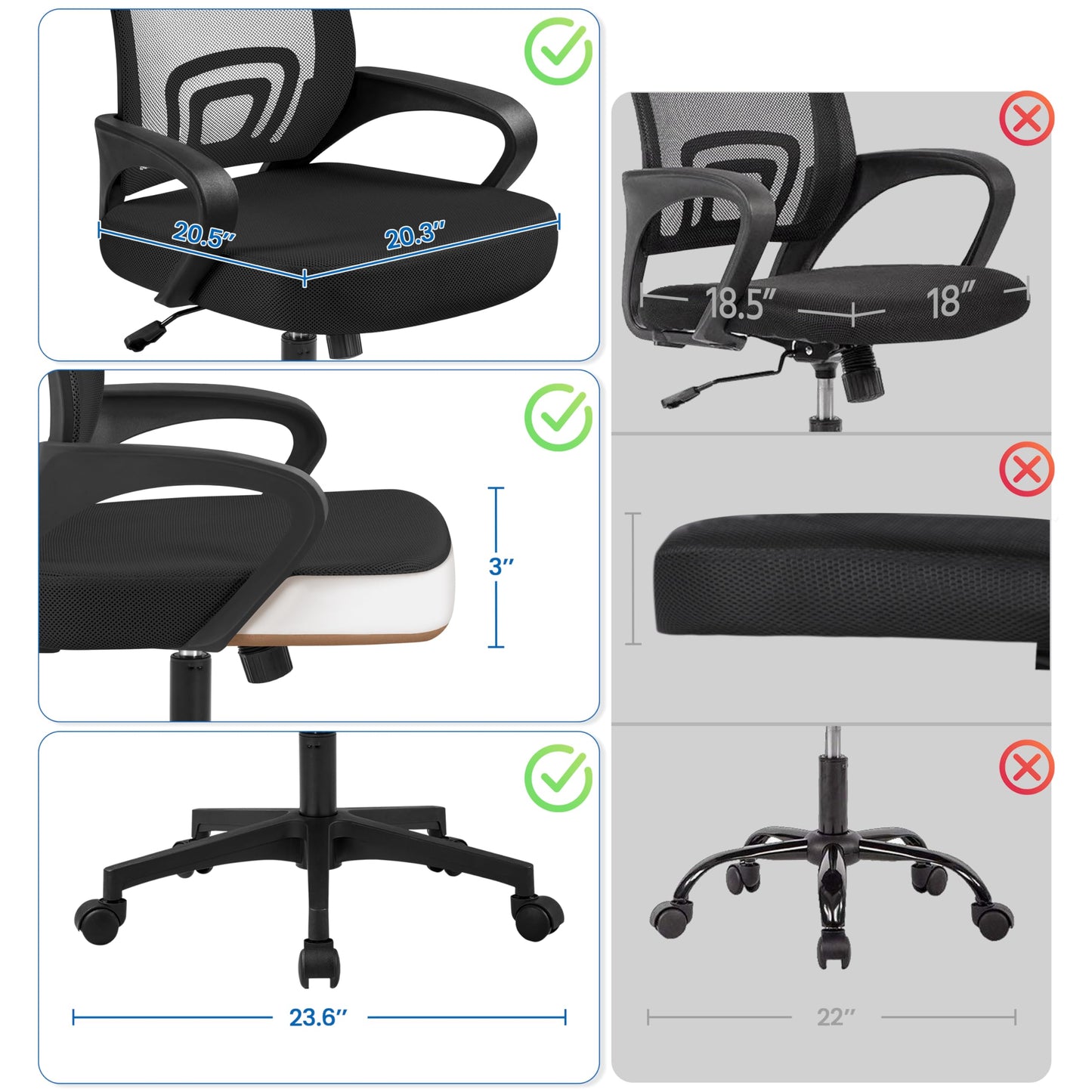 Ergonomic Mesh Office Chair with Lumbar Support