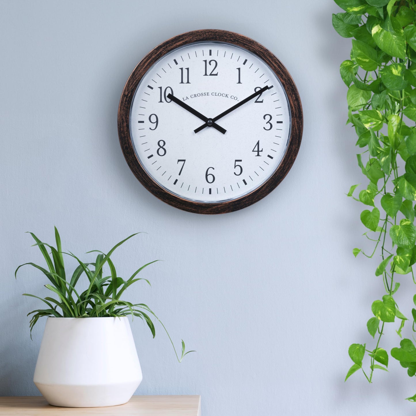 La Crosse Clock 404-3825HC 9.80-Inch Quartz Analog Wall Clock with Hidden Compartment