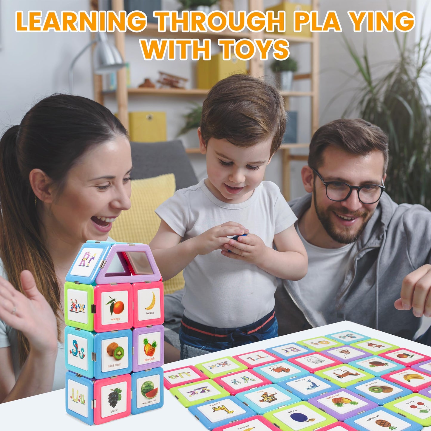 Magnetic Building Tiles Set for Kids 146 pcs