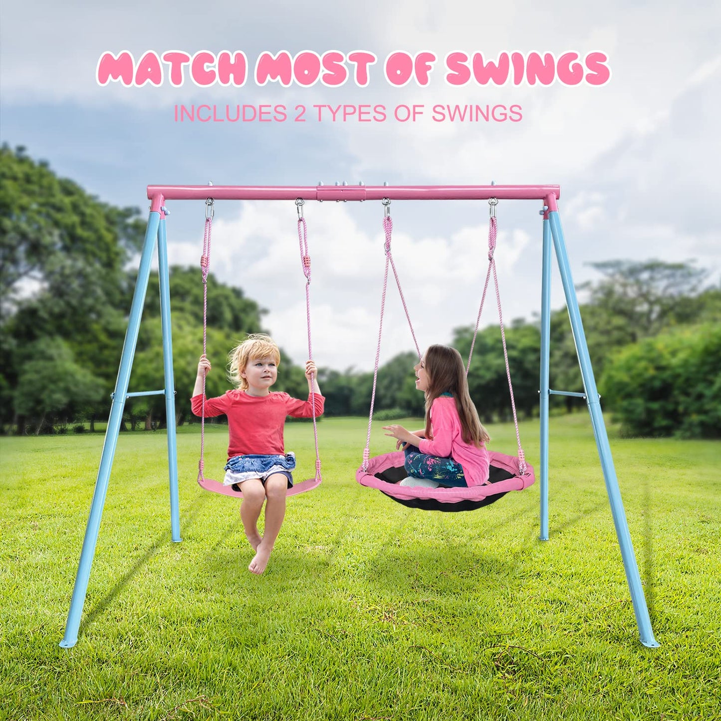 2 Play Stations Swing Set with Saucer & Belt
