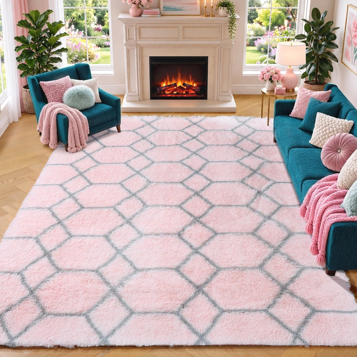 5x8 Fluffy Shag Non-Slip Area Rug