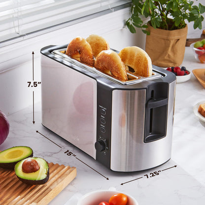 4-Slice Elite Gourmet Toaster with Extra Wide Slots