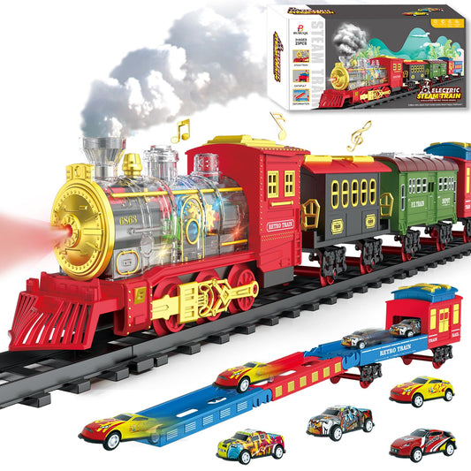 Electric Train Set with Lights, Smoke, Sounds