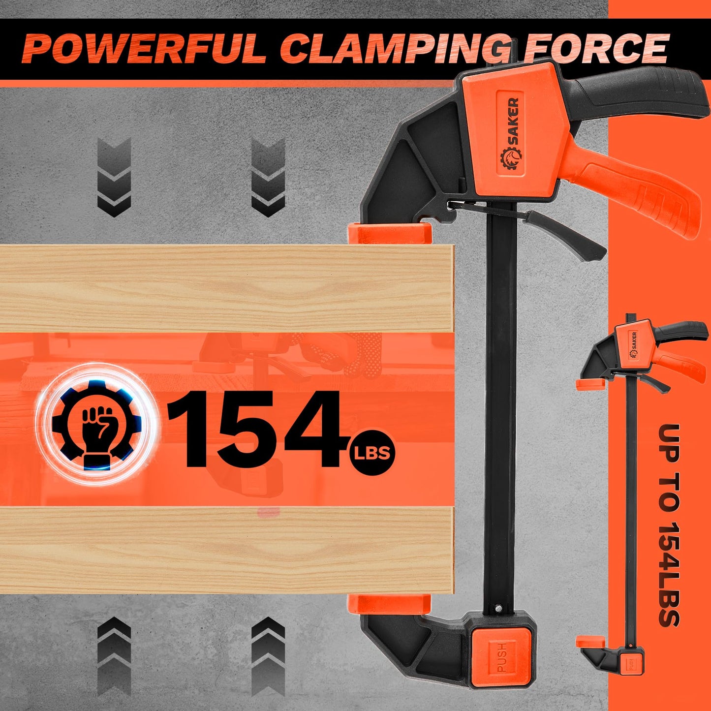 Saker 6" Quick Grip Woodworking Bar Clamps