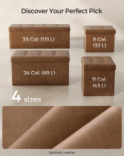 SONGMICS 43" Folding Storage Ottoman Bench