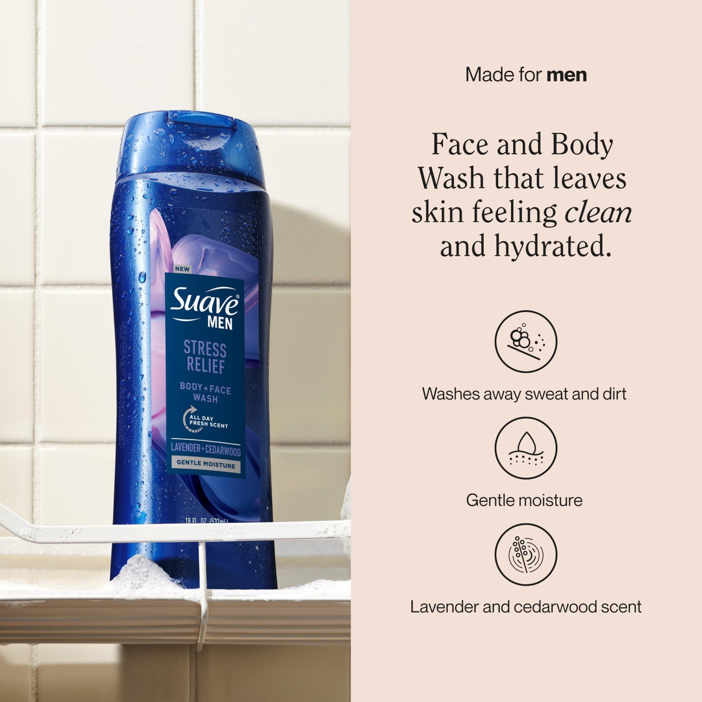 18 oz Suave Stress Relief Body Wash Pack