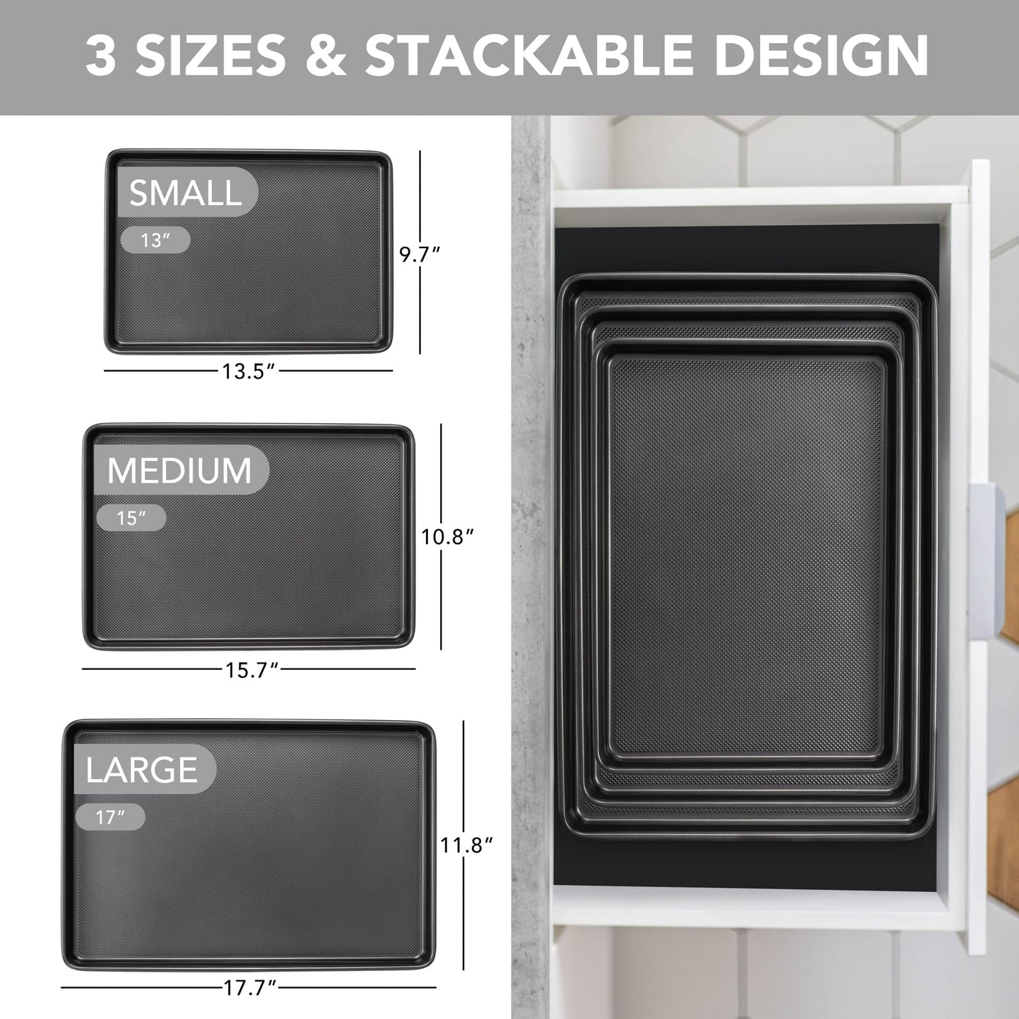 3-Piece Nonstick Baking Sheet Pan Set