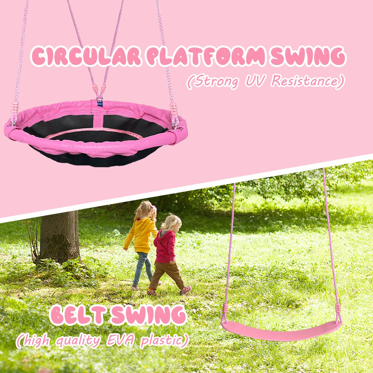 2 Play Stations Swing Set with Saucer & Belt