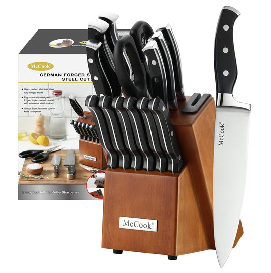 McCook Knife Set with Wooden Block & Sharpener
