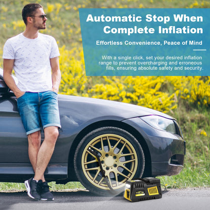 FBK Portable Digital Tire Inflator with LED Light
