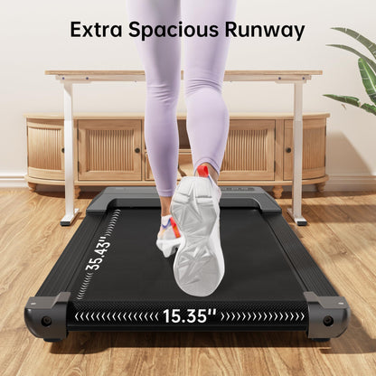 Superun 2 in 1 Walking Pad, Under Desk Walking Treadmill, 2.5 HP Treadmills with LED Display&Remote Control, 300 Lbs Capacity Portable Treadmill for Home&Office, Installation Free