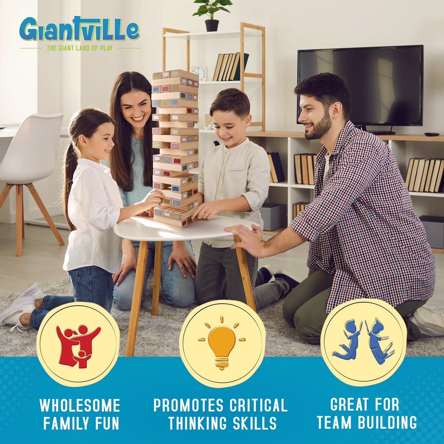 Giantville Giant Tumbling Timber Block Game - 54 Blocks