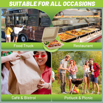 Compostable To Go Food Containers 50-Pack