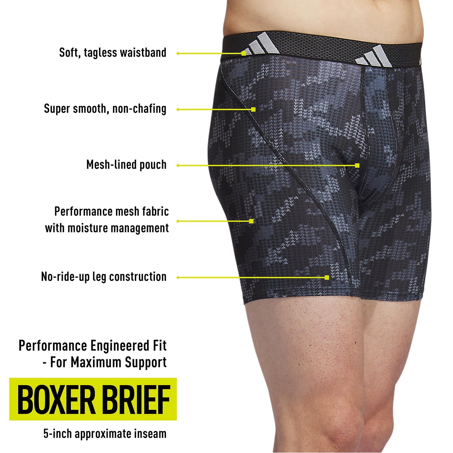 adidas Men's Performance Mesh Boxer Briefs 3-Pack