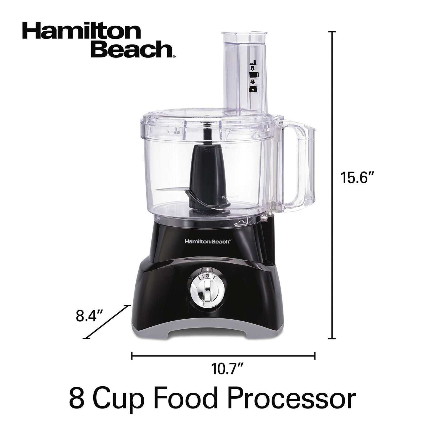 Hamilton Beach Food Processor & Vegetable Chopper for Slicing, Shredding, Mincing, and Puree, 8 Cup, Black