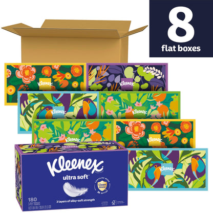 Kleenex 8 Flat Boxes Ultra Soft Tissues