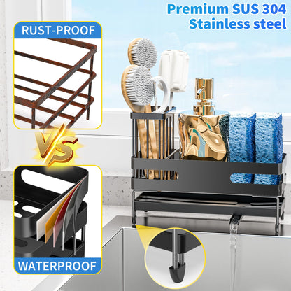 Sink Caddy with Self Drain Tray Organizer