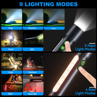 90000Lux ADDplus Rechargeable Magnetic Flashlight