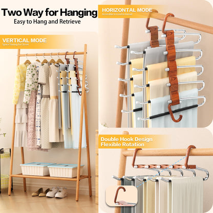 Space Saving Pants Hangers - 2 Pack Rack