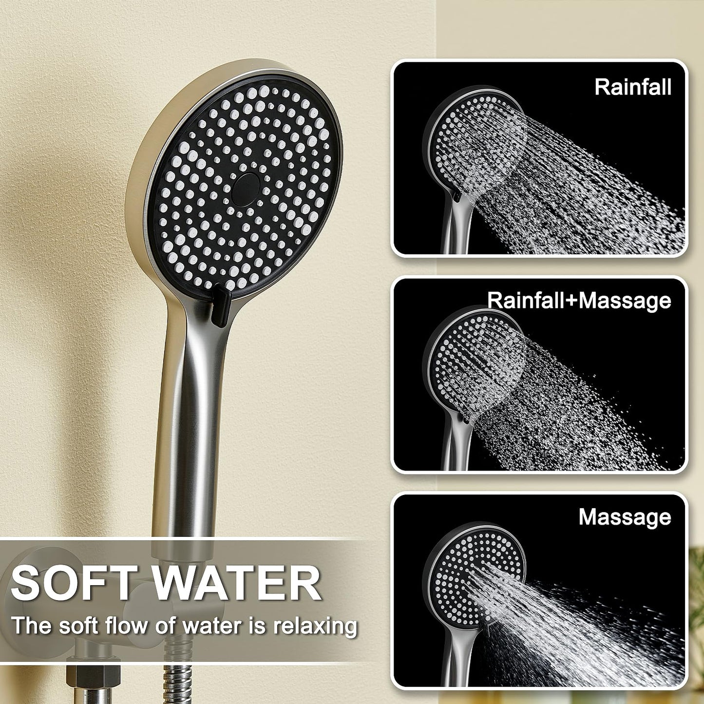 Rain Shower System with Handheld Shower Head