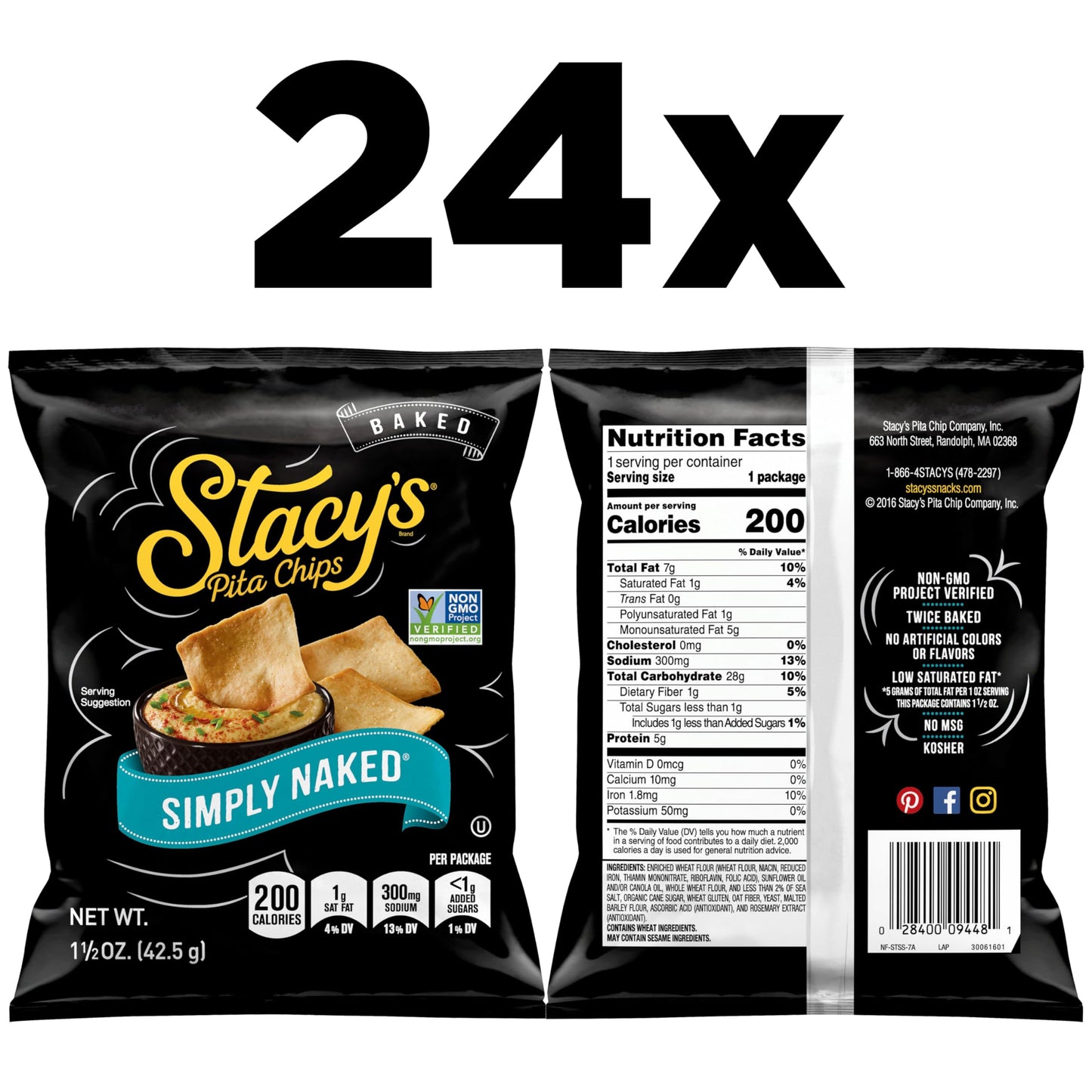 Stacy's Simply Naked Pita Chips, 24 Bags