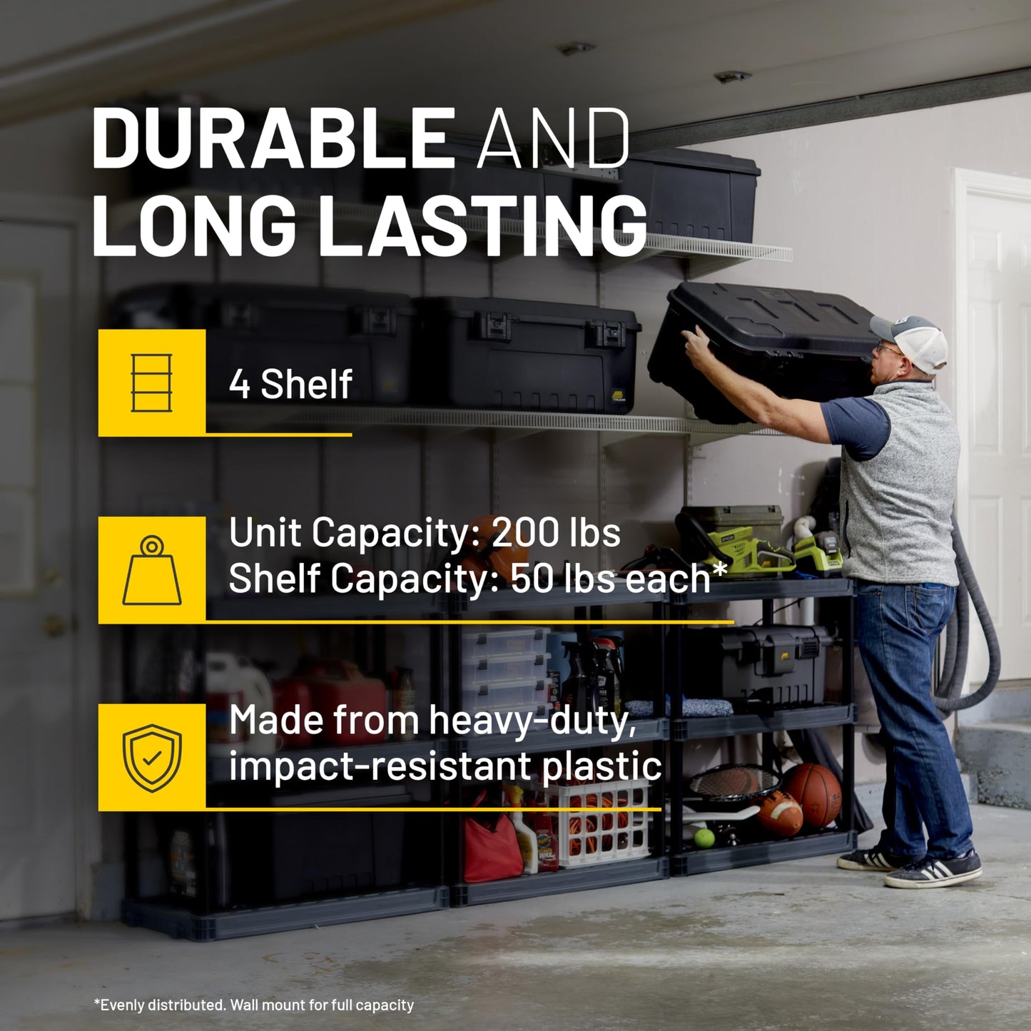 4-Shelf Plastic Storage Shelves by Plano