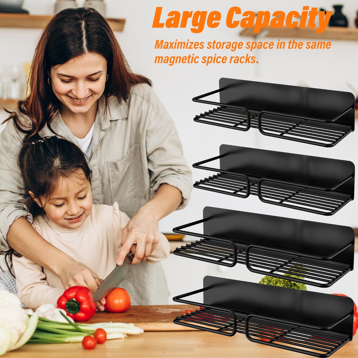 Magnetic Spice Rack Organizer for Refrigerator